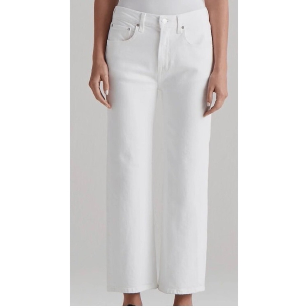 Edwin Marli Ankle Jeans Womens 27 Eggshell White High Rise Wide Leg Made in USA